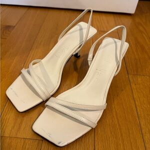 Mango Elegant Cream Slingback Heels